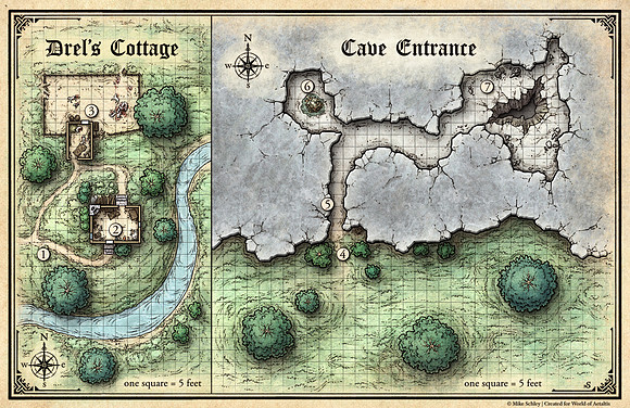 Temple of Modren; Map 1 (Digital DM's Version)