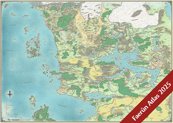 Faerun Atlas: 2025 (Digital Labeled & Unlabeled Versions)