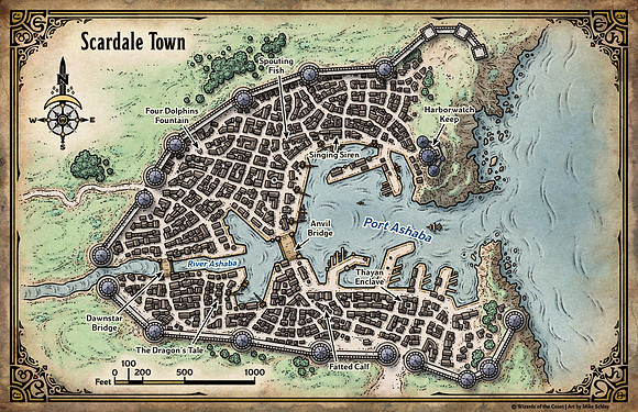 Adventures in Faerun; Scarsdale Town (Digital Labeled & Unlabeled Versions)