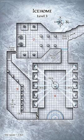 Dungeon #165 - Alliance at Nefelus: SoW 10; Icehome, Level 3 (Digital DM & Player Maps)