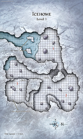 Dungeon #165 - Alliance at Nefelus: SoW 10; Icehome, Level 1 (Digital DM & Player Maps)