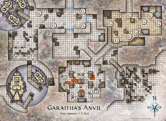Dungeon #167 - Garaitha's Anvil; Fane of Chanhiir (Digital DM & Player Maps)