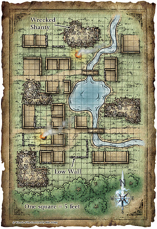 Dungeon #170 - Betrayal at Monadhan; Shantytown (Digital DM & Player Maps)