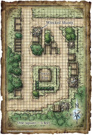 Dungeon #170 - Betrayal at Monadhan; Seer's Hut (Digital DM & Player Maps)