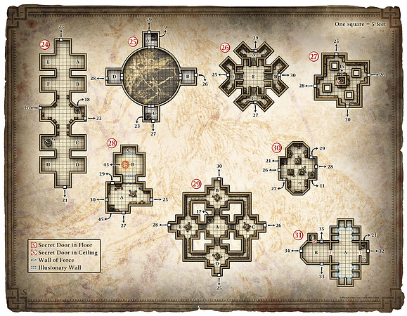 Dungeon #196 - Baba Yaga's Dancing Hut; Map 5 (Digital DM & Player Versions)