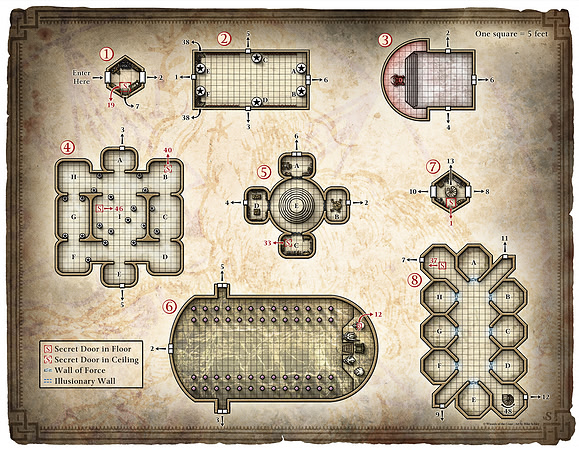 Dungeon #196 - Baba Yaga's Dancing Hut; Map 2 (Digital DM & Player Versions)