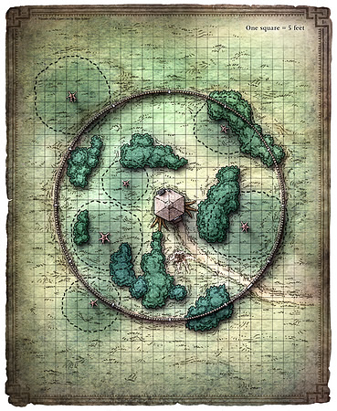 Dungeon #196 - Baba Yaga's Dancing Hut; Map 1 (Digital Gridded & Ungridded Versions)