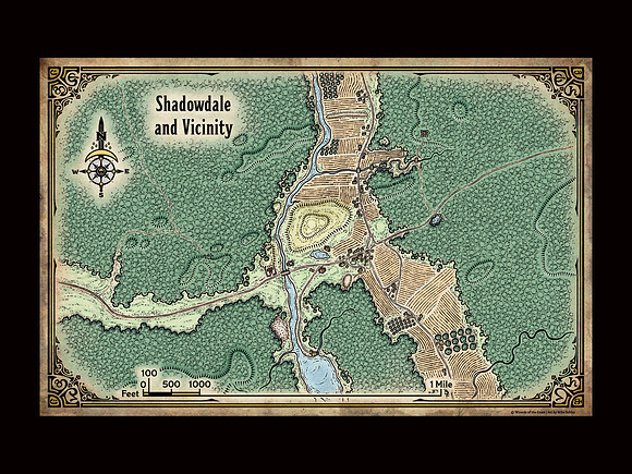 Adventures in Faerûn; Shadowdale (Battle Map Print)