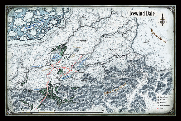 Adventures in Faerûn; Icewind Dale (Battle Map Print)