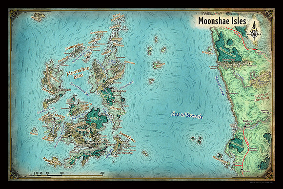 Adventures in Faerûn; Moonshae Isles (Battle Map Print)