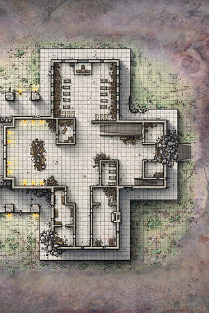 Ravenloft: The Horrors Within; Custodian's Hall - Right Side (Battlemap Print)