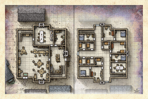 Ravenloft: The Horrors Within; Blood of the Vine Tavern (Battlemap Print)