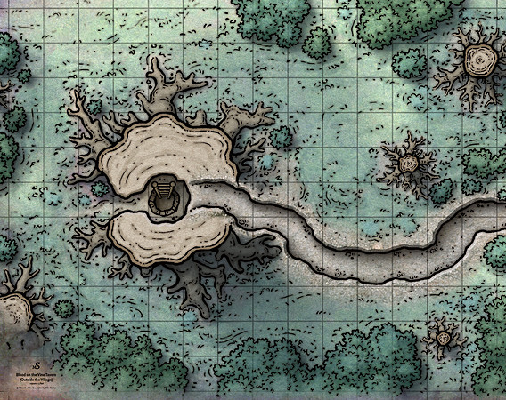 Ravenloft: The Horrors Within; Blood of the Vine Tavern - Outside the Village (Battlemap Print)