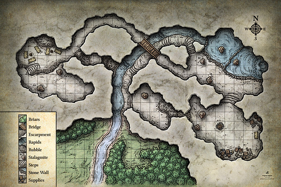 Phandelver and Below; Cragmaw Hideout (Battle Map Print)