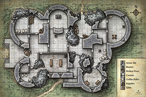 Phandelver and Below; Cragmaw Castle (Battle Map Print)