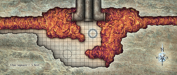 Dungeon #163 - Beyond the Mottled Tower: SoW 08; Cavern Under Tower (Digital DM & Player Maps)