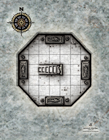 Book of Many Things; Harrowhall - Lower Floor (Battle Map Print)