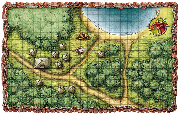 Monster Manual 4; Blackspawn Raider Camp (Digital Player's Version - Gridded)