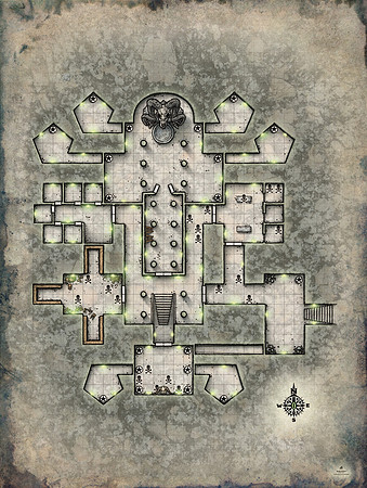 Dragon Delves; Temple of Orcus (Battle Map Print)