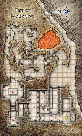 Dungeon #162 - Fist of Mourning: SoW 07; Adventure Overview Map (Digital DM & Player Versions)